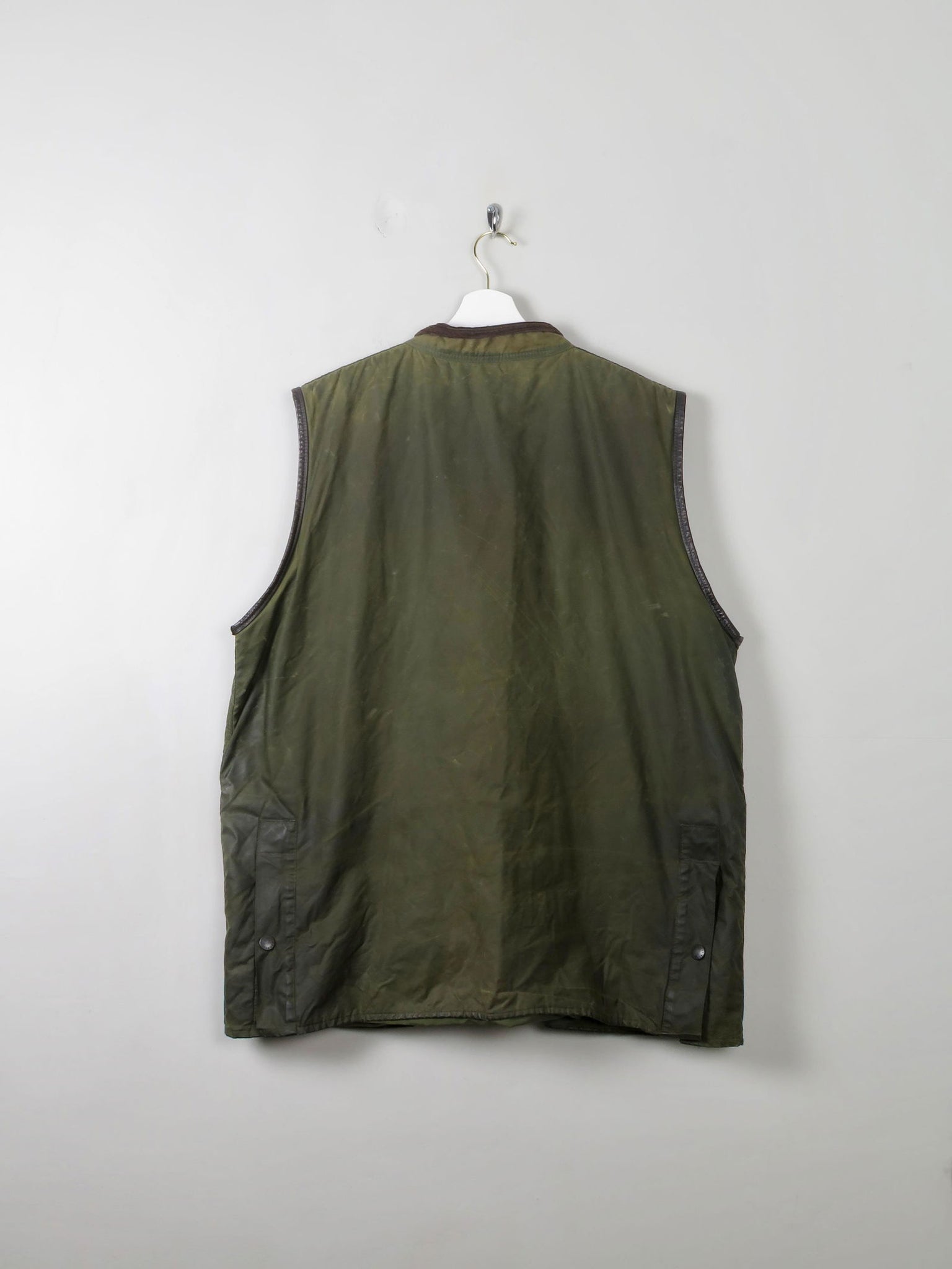 Men's Vintage Barbour Gilet Waxed Green XL - The Harlequin