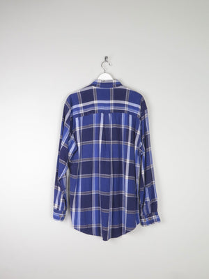 Men's Vintage Bill Blass Bright Blue Check Shirt L - The Harlequin