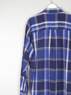 Men's Vintage Bill Blass Bright Blue Check Shirt L - The Harlequin