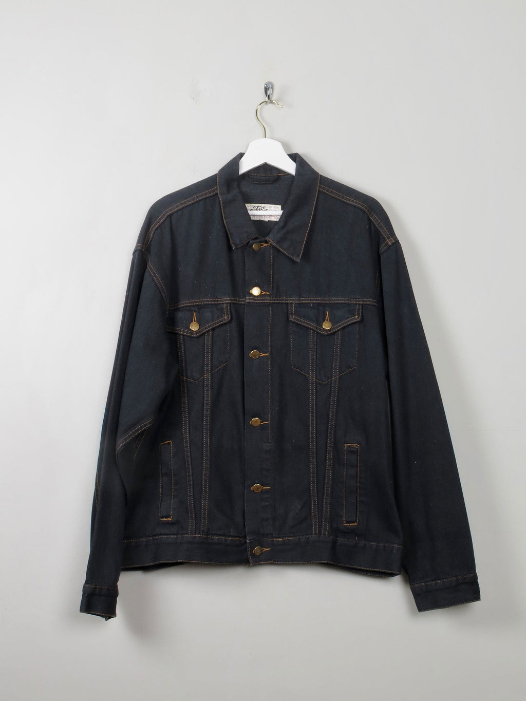 Men's Vintage Black Denim Jacket M/L - The Harlequin