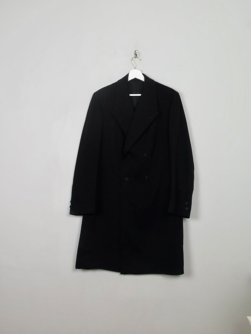 Men's Vintage Black Frock Coat M - The Harlequin