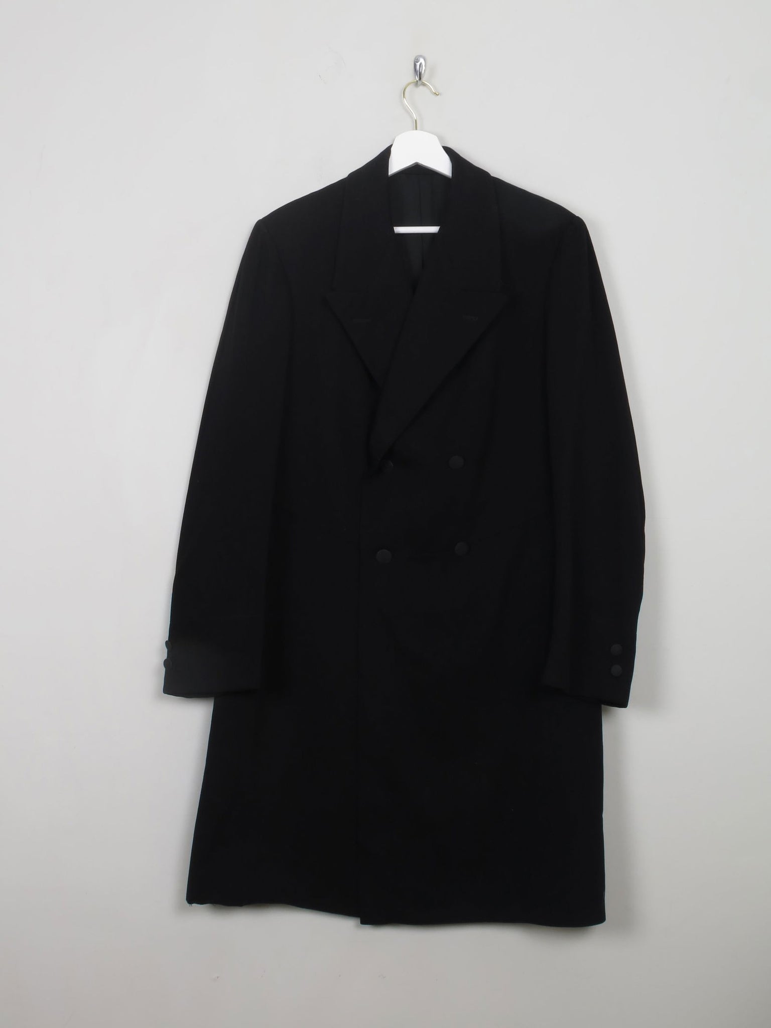 Men's Vintage Black Frock Coat M - The Harlequin