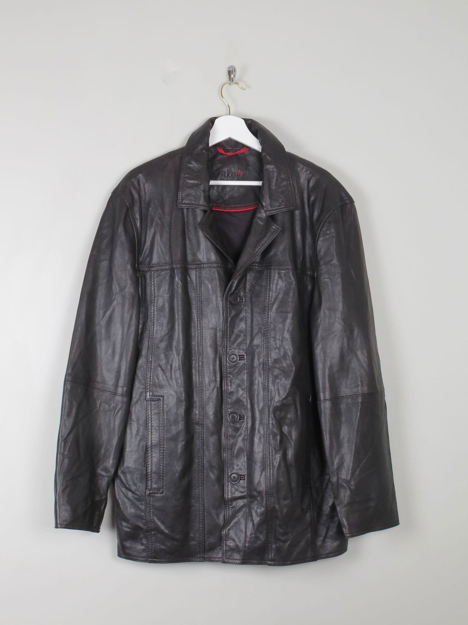 Men's Vintage Black Leather Jacket L - The Harlequin
