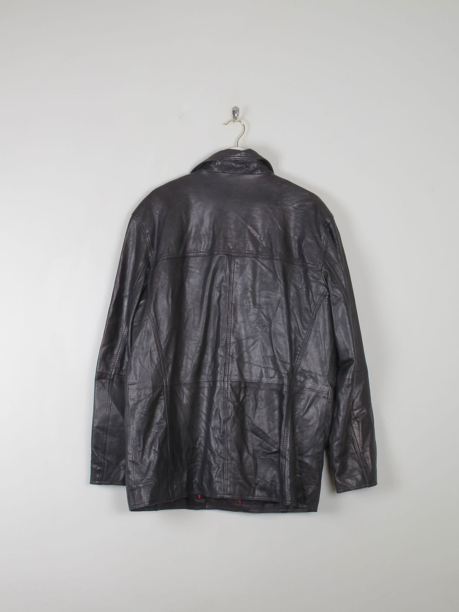 Men's Vintage Black Leather Jacket L - The Harlequin
