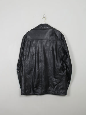 Men's Vintage Black Leather Jacket L - The Harlequin