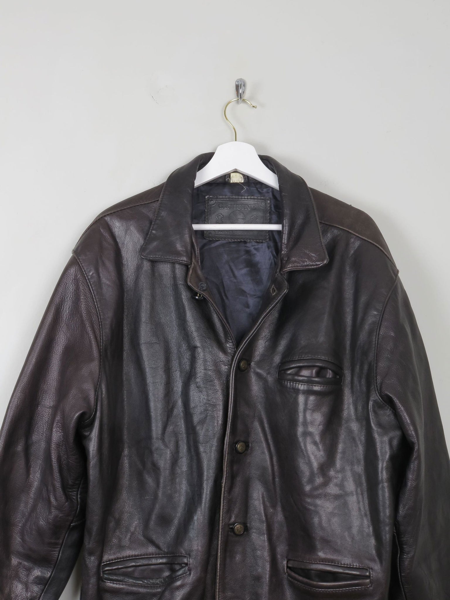 Men's Vintage Black Leather Jacket M - The Harlequin