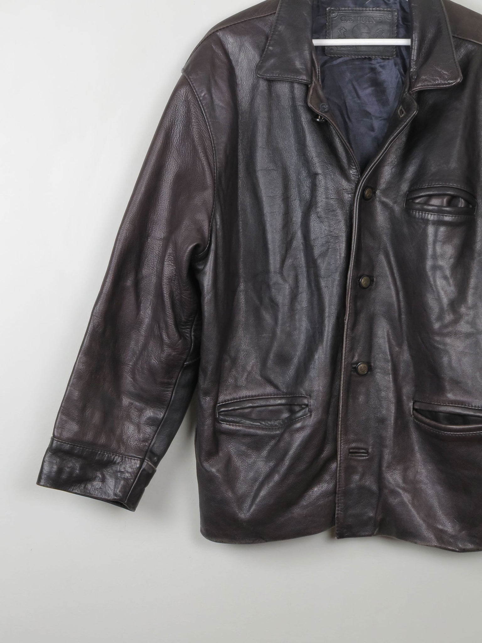 Men's Vintage Black Leather Jacket M - The Harlequin