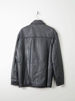 Men's Vintage Black Leather Jacket M - The Harlequin