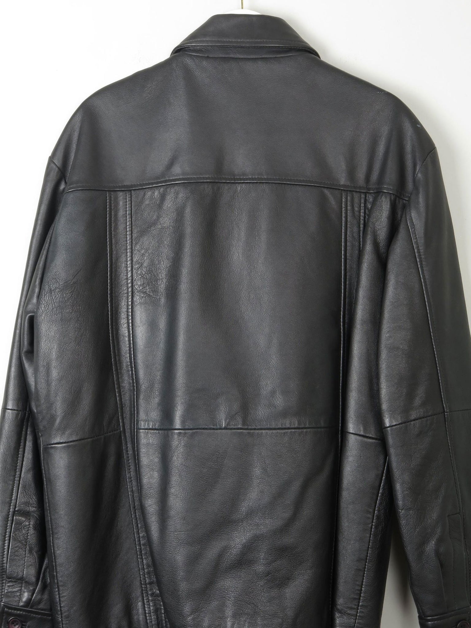 Men's Vintage Black Leather Jacket M - The Harlequin