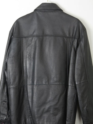 Men's Vintage Black Leather Jacket M - The Harlequin