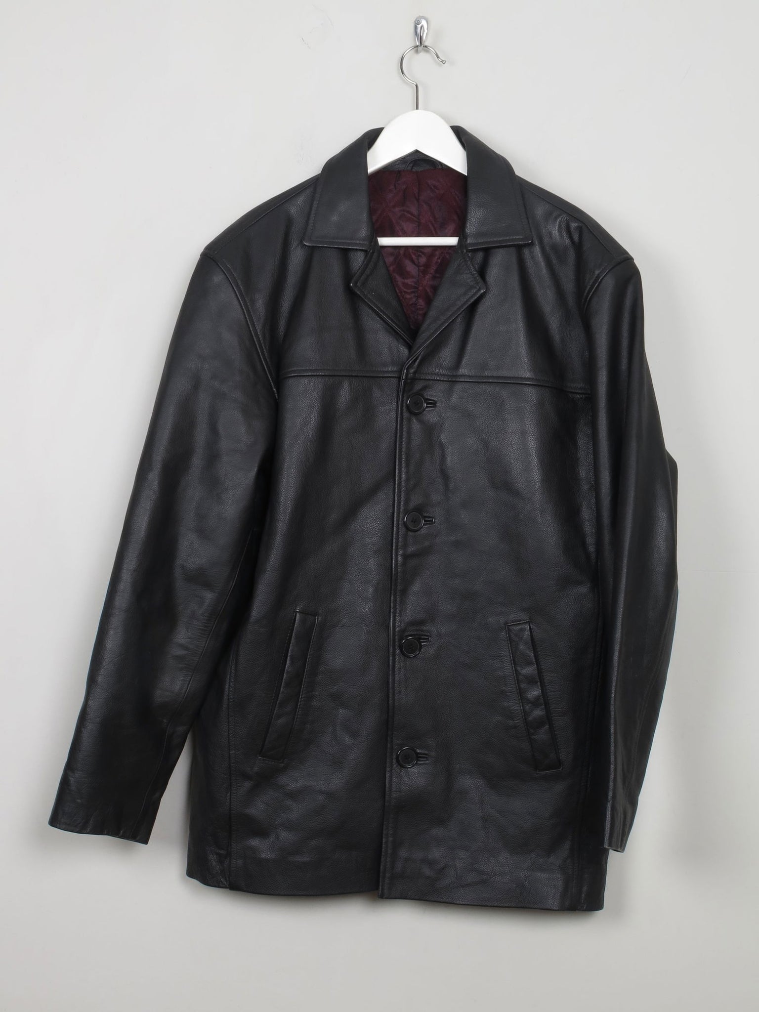 Men's Vintage Black Leather Jacket M - The Harlequin