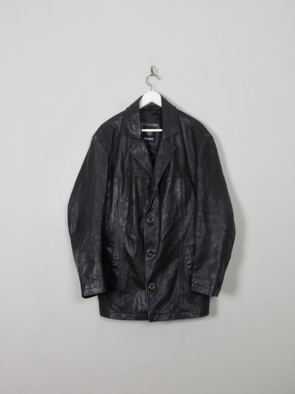 Men's Vintage Black Leather Jacket S - The Harlequin