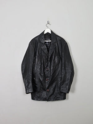 Men's Vintage Black Leather Jacket S - The Harlequin