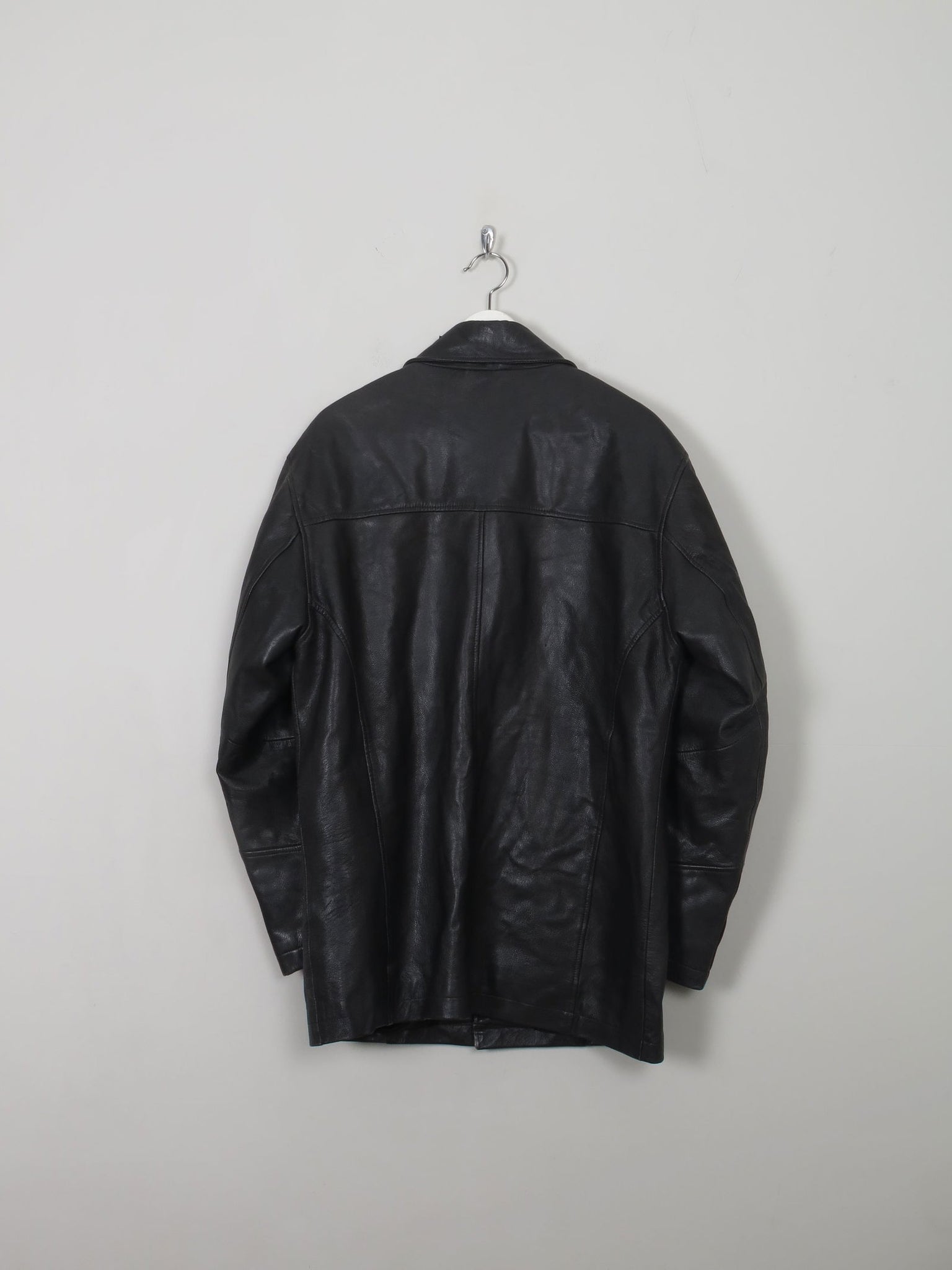 Men's Vintage Black Leather Jacket S - The Harlequin