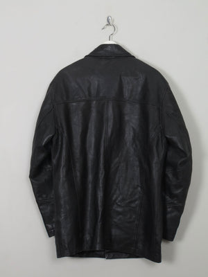 Men's Vintage Black Leather Jacket S - The Harlequin