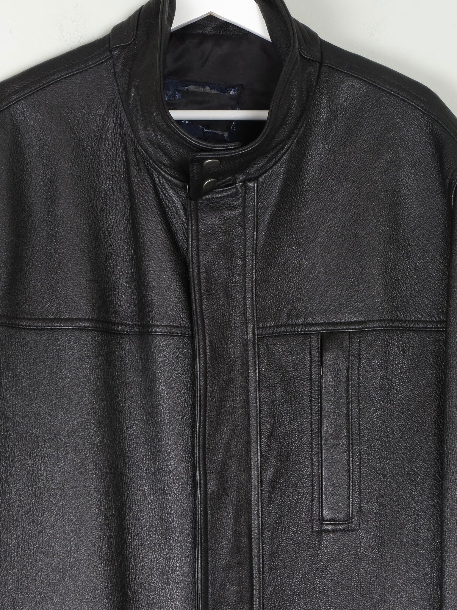 Men’s Vintage Black Leather Parka Style Long Jacket L - The Harlequin