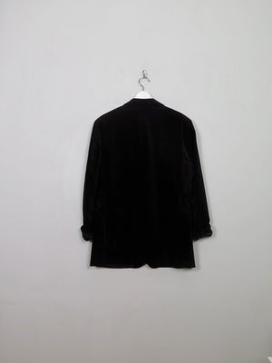 Men's Vintage Black Velvet Jacket With Pinstripe 42" - The Harlequin