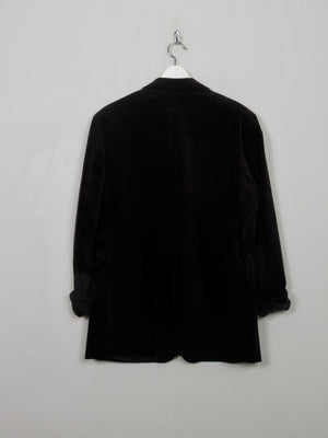 Men's Vintage Black Velvet Jacket With Pinstripe 42" - The Harlequin
