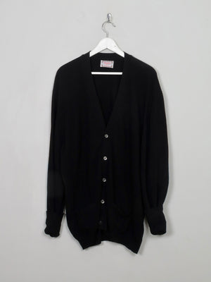 Men's Vintage Black Wool Cardigan L/XL - The Harlequin