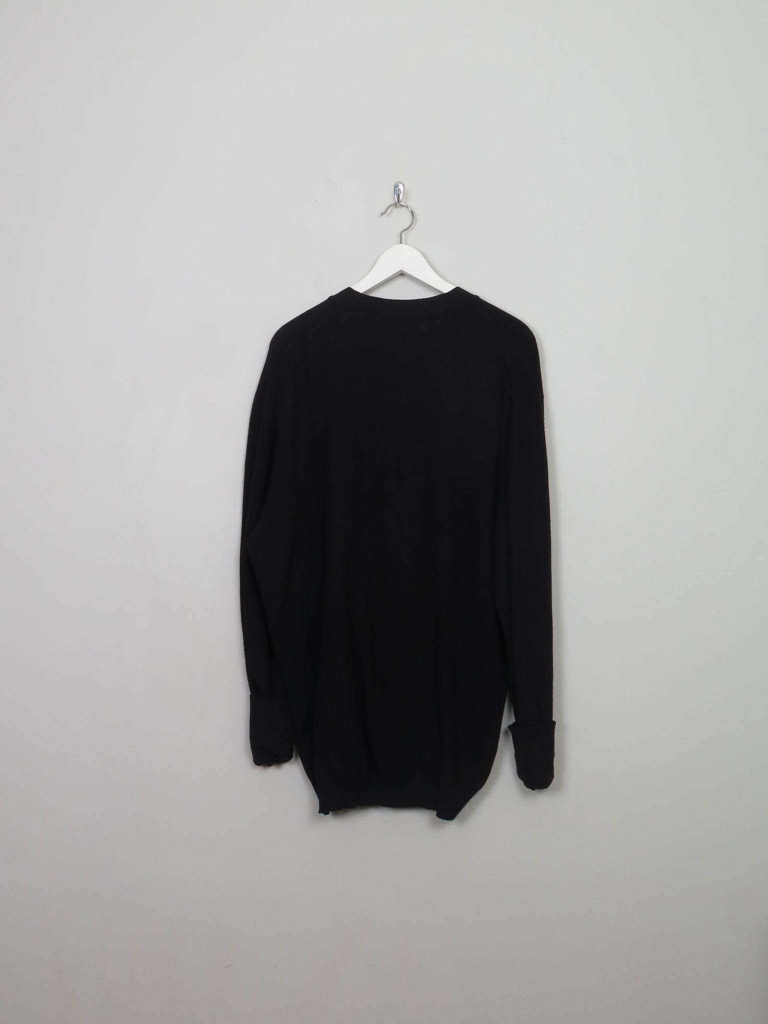 Men's Vintage Black Wool Cardigan L/XL - The Harlequin