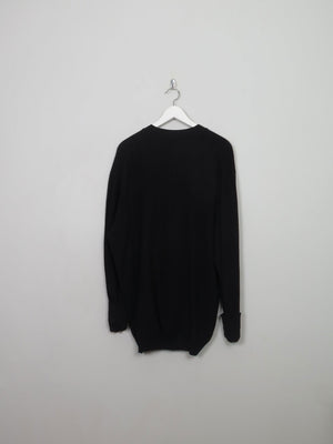 Men's Vintage Black Wool Cardigan L/XL - The Harlequin