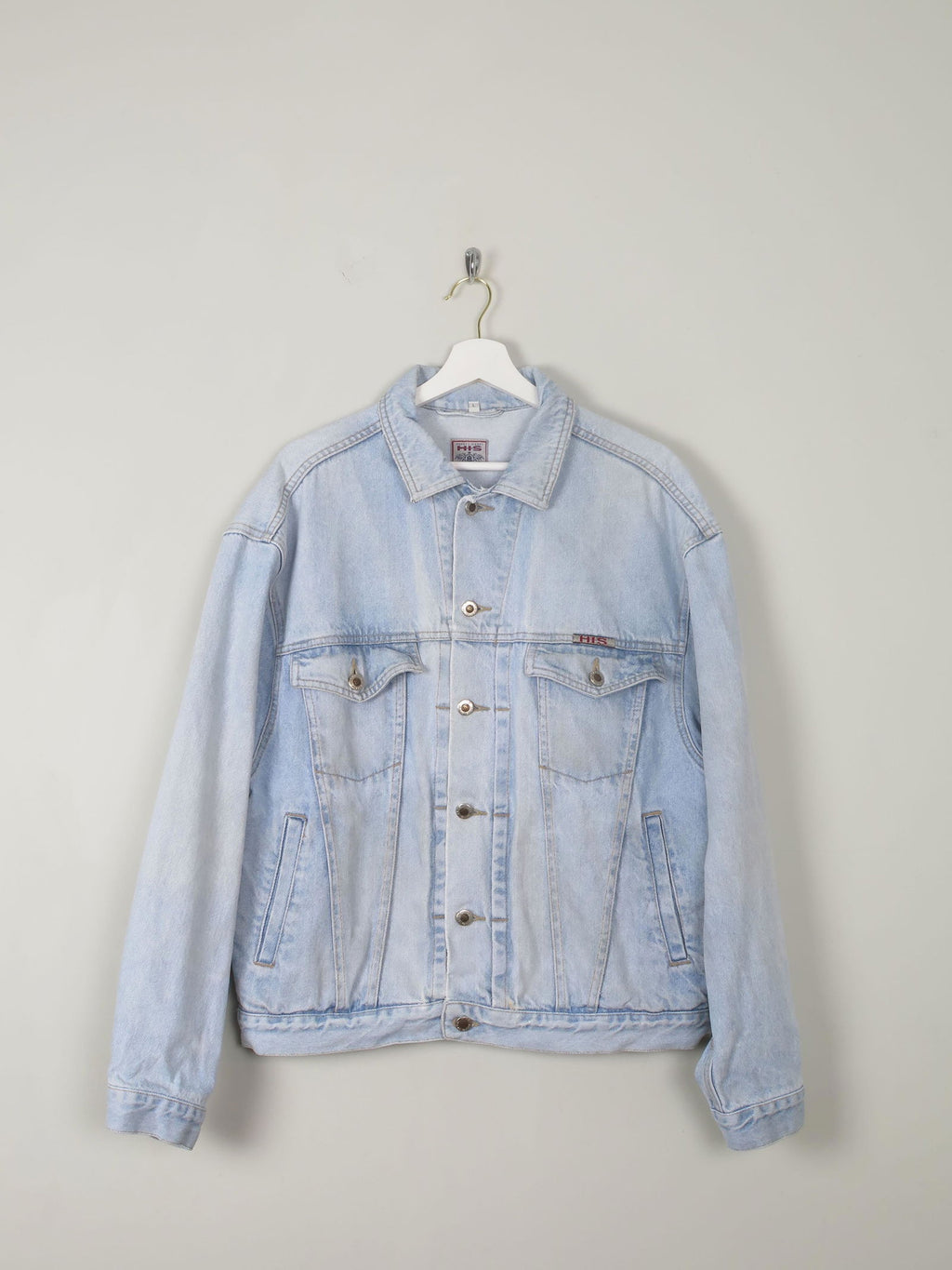 Men's Vintage Blue Denim Jacket L - The Harlequin