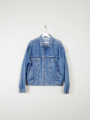 Men's Vintage Blue Denim Jacket Oversized 80s M - The Harlequin