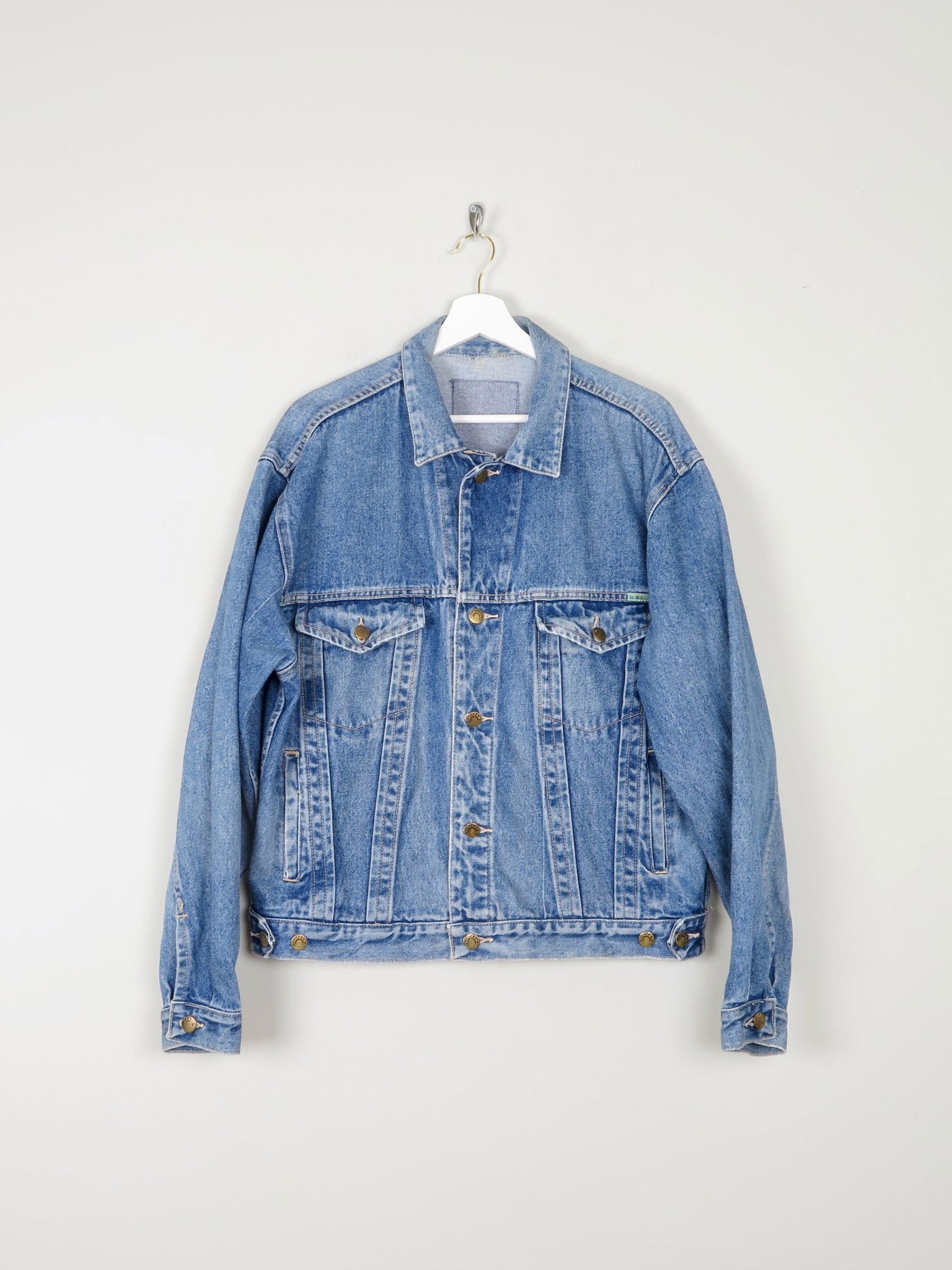 Men's Vintage Blue Denim Jacket Oversized 80s M - The Harlequin