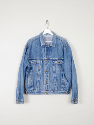 Men's Vintage Blue Denim Jacket Oversized 80s M - The Harlequin