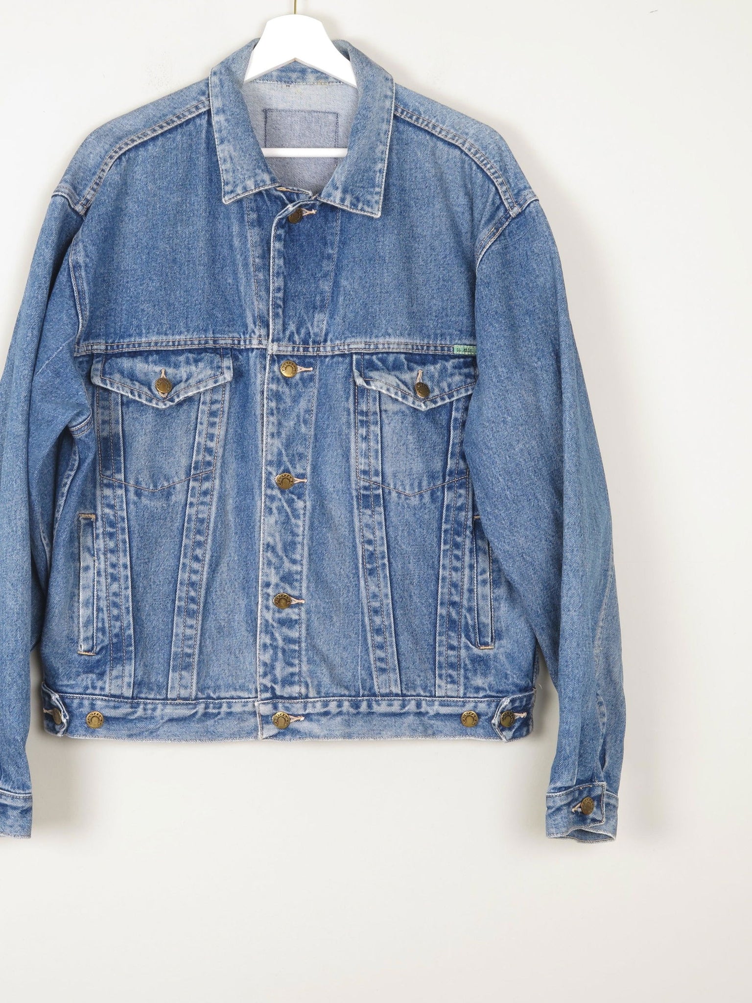 Men's Vintage Blue Denim Jacket Oversized 80s M - The Harlequin