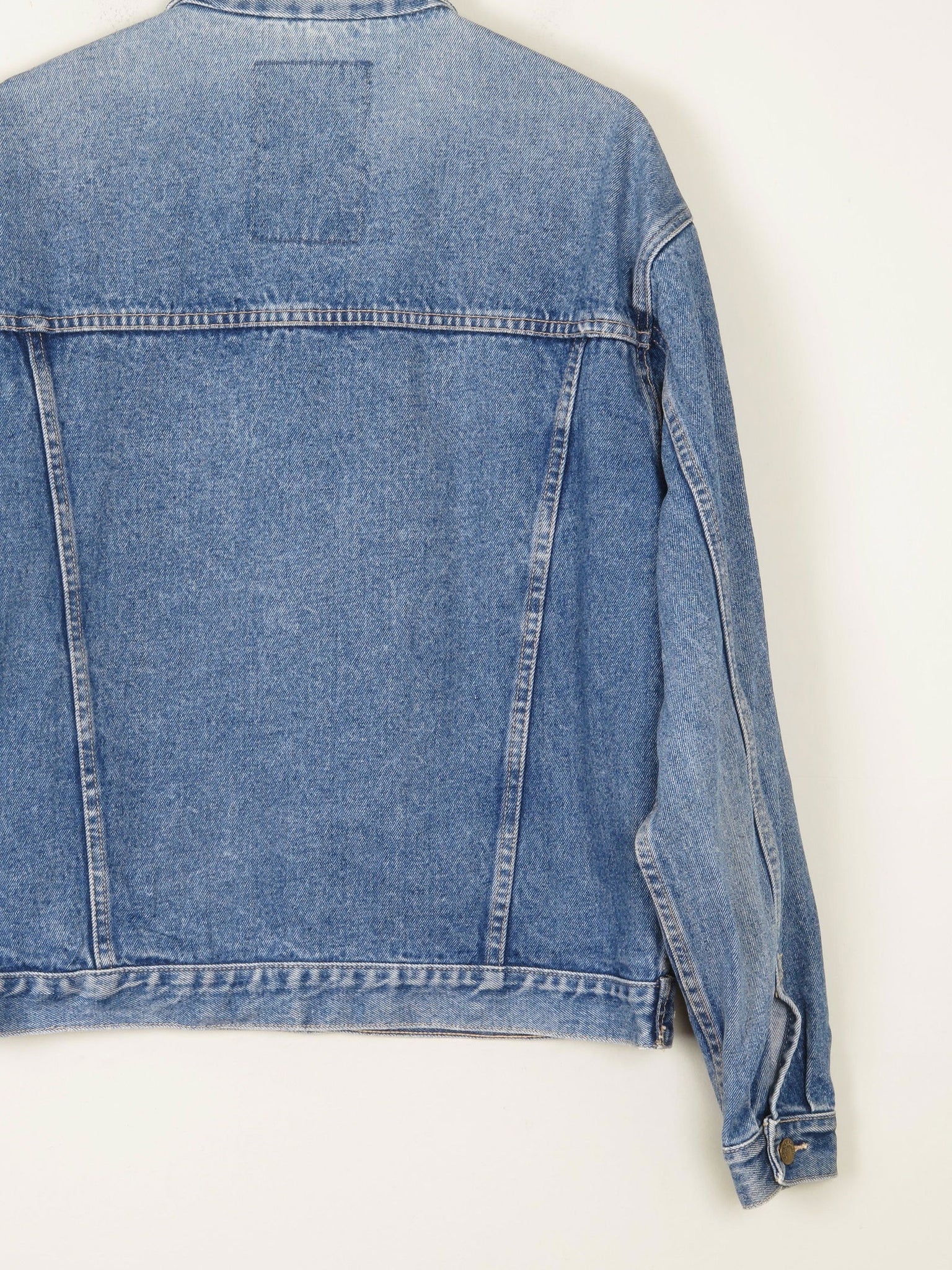 Men's Vintage Blue Denim Jacket Oversized 80s M - The Harlequin