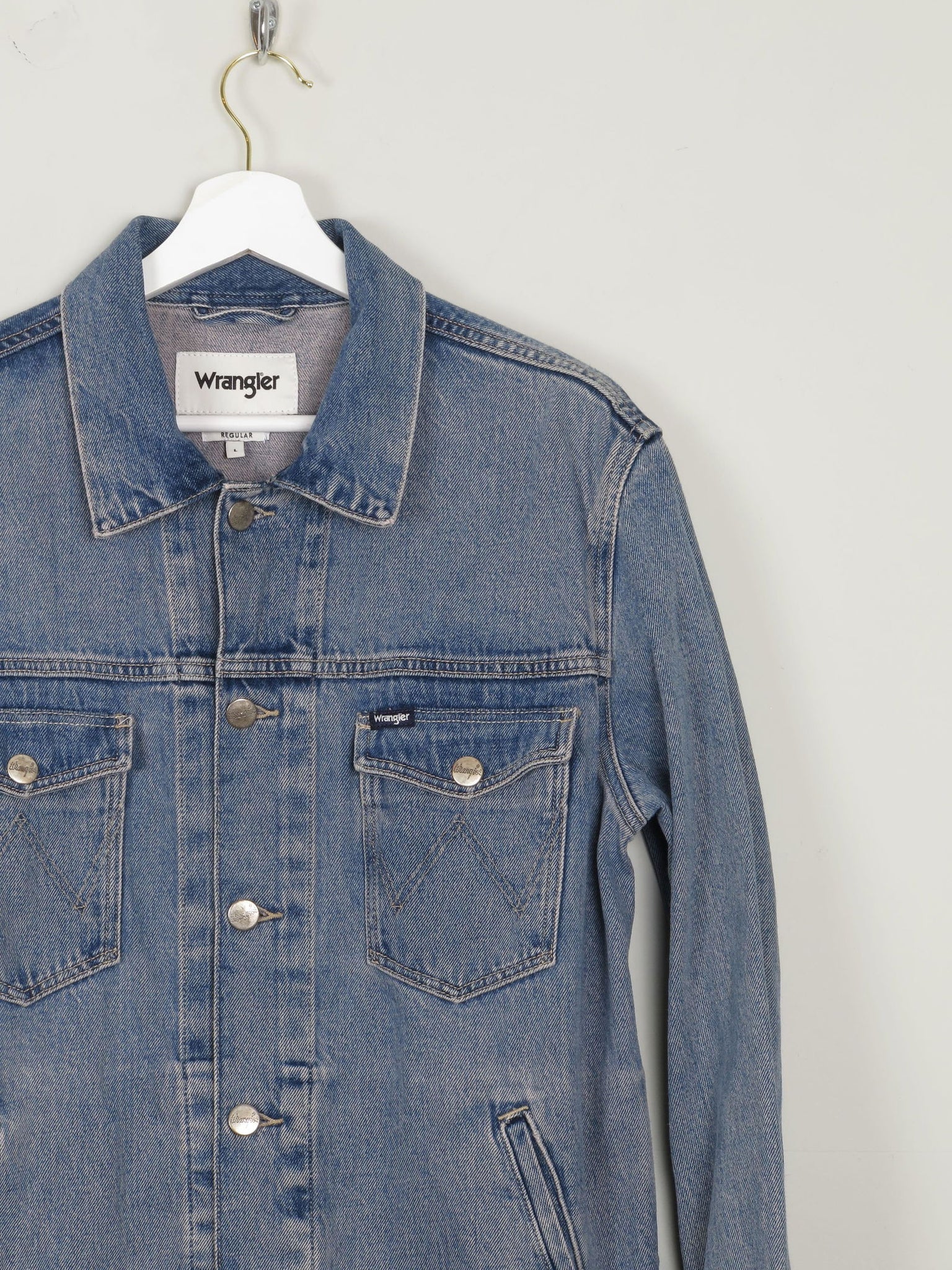 Men's Vintage Blue Denim Jacket Wrangler L - The Harlequin
