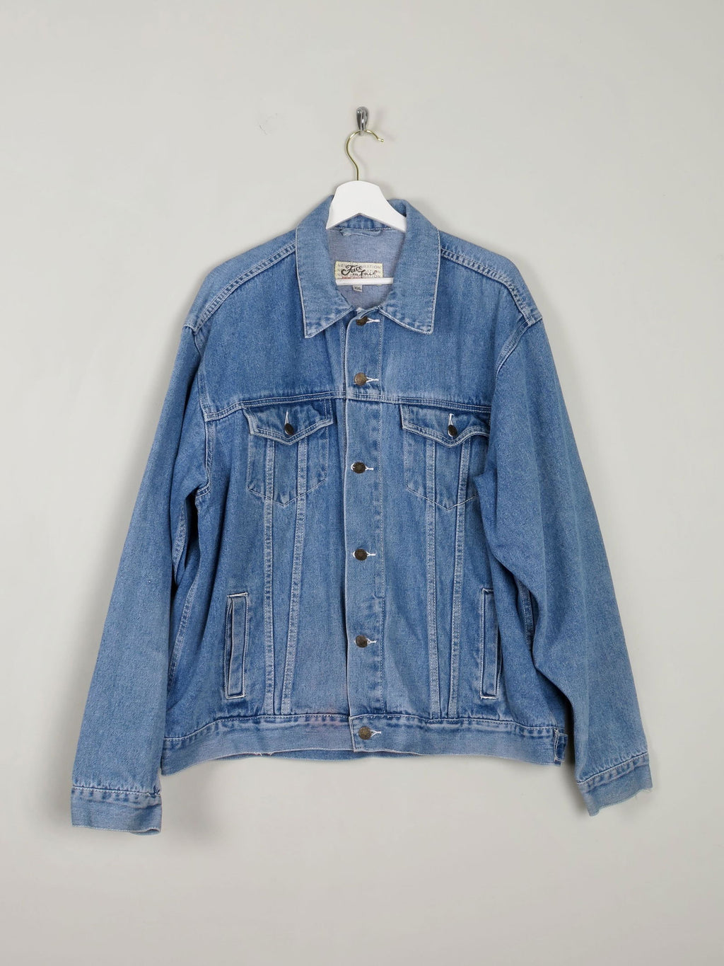 Men's Vintage Blue Denim Oversized Jacket XL - The Harlequin