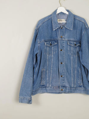 Men's Vintage Blue Denim Oversized Jacket XL - The Harlequin