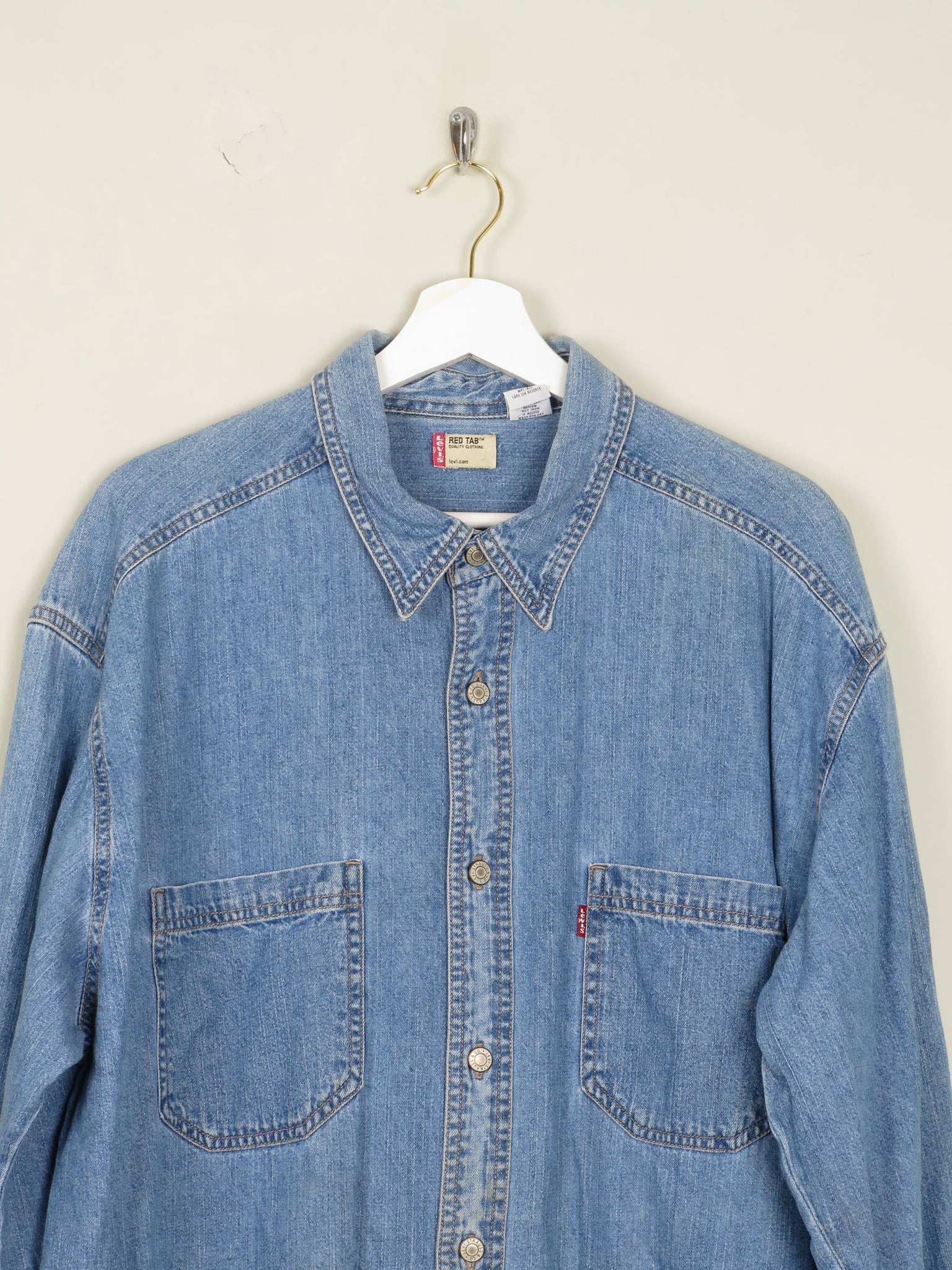 Men's Vintage Blue Levi's Denim Shirt Oversized L - The Harlequin