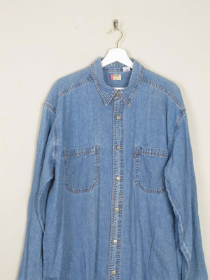Men's Vintage Blue Levi's Denim Shirt Oversized L - The Harlequin