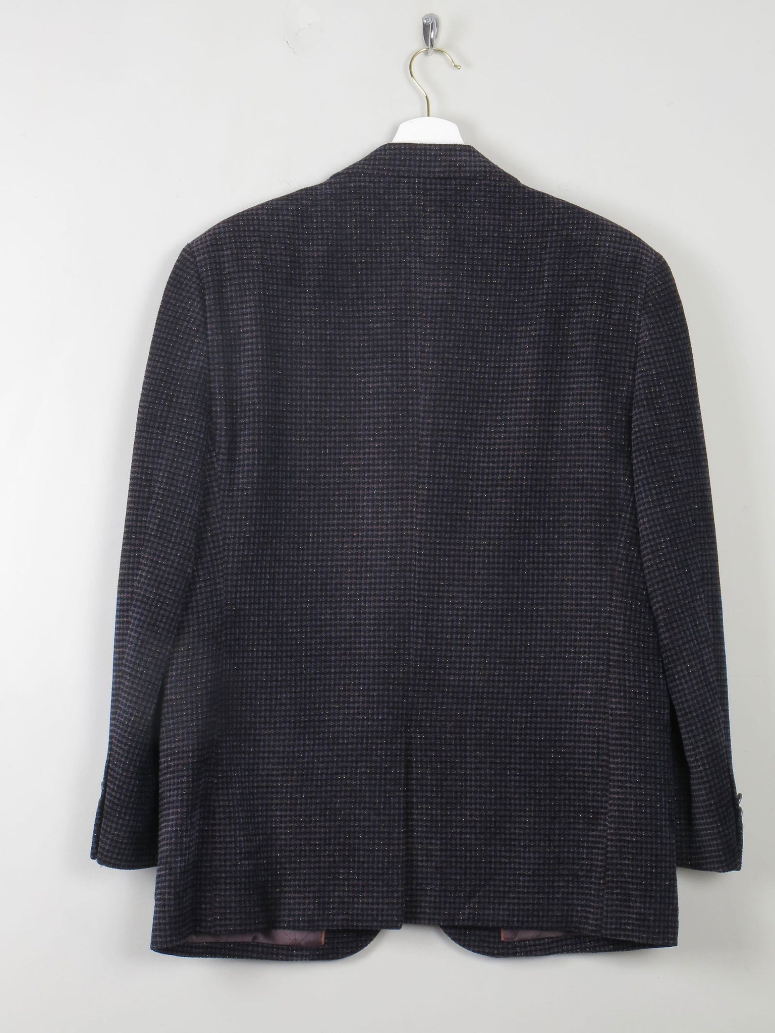 Men's Vintage Blue Printed Velvet Blazer By Indian Homme 38/40 S - The Harlequin