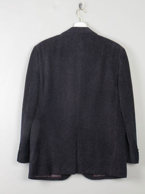 Men's Vintage Blue Printed Velvet Blazer By Indian Homme 38/40 S - The Harlequin