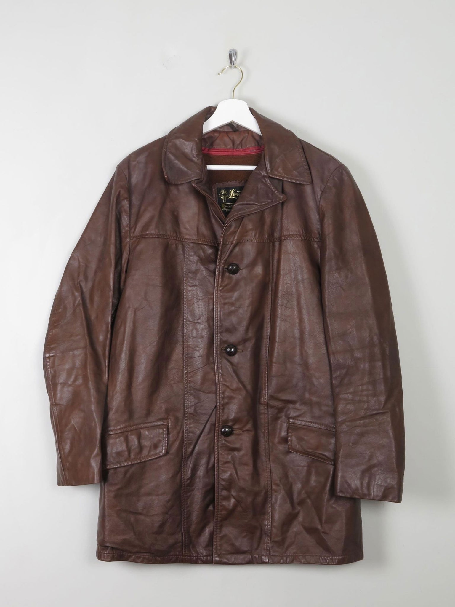 Men's Vintage Brown Leather 1970s Lined M - The Harlequin
