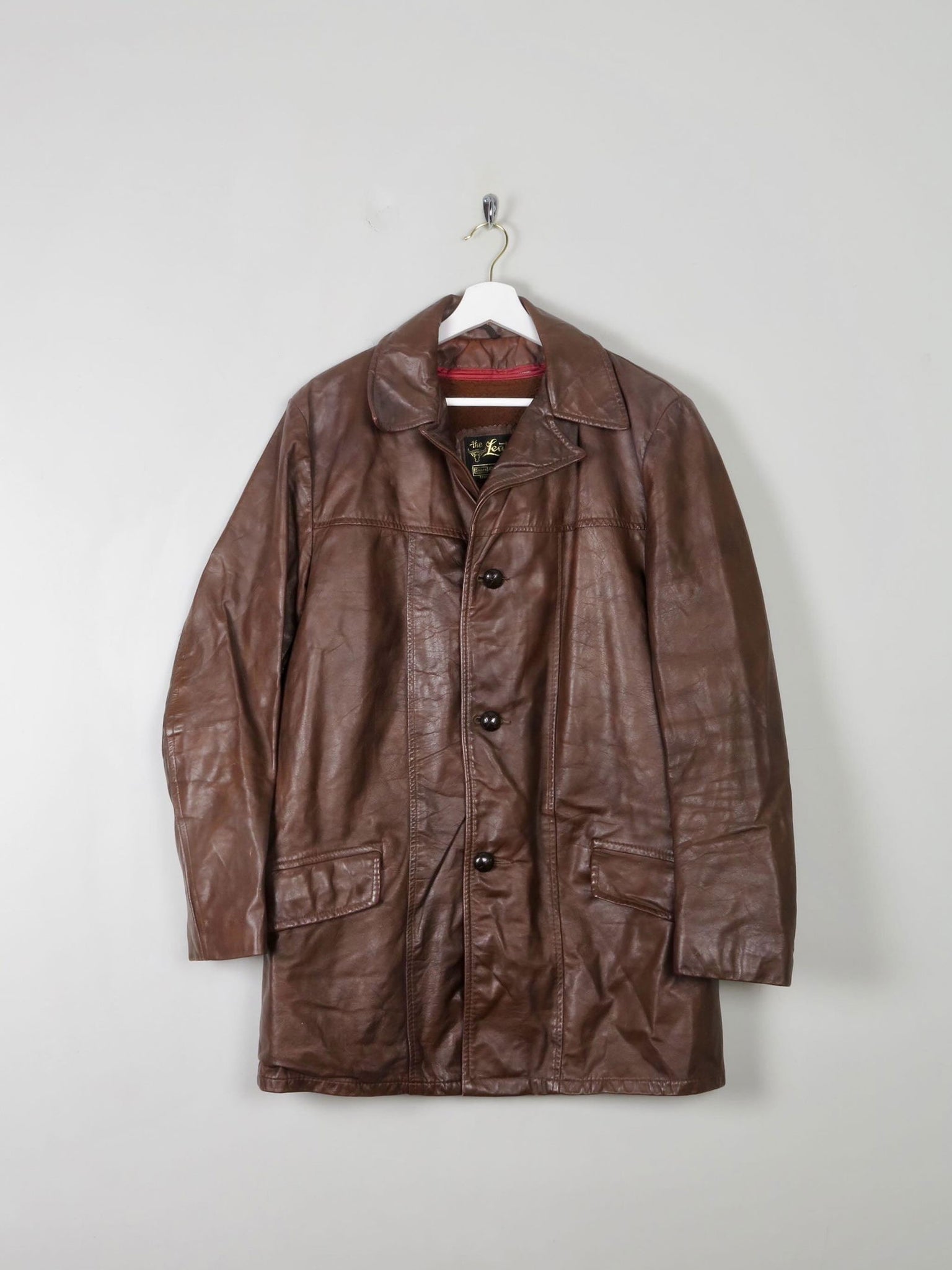 Men's Vintage Brown Leather 1970s Lined M - The Harlequin