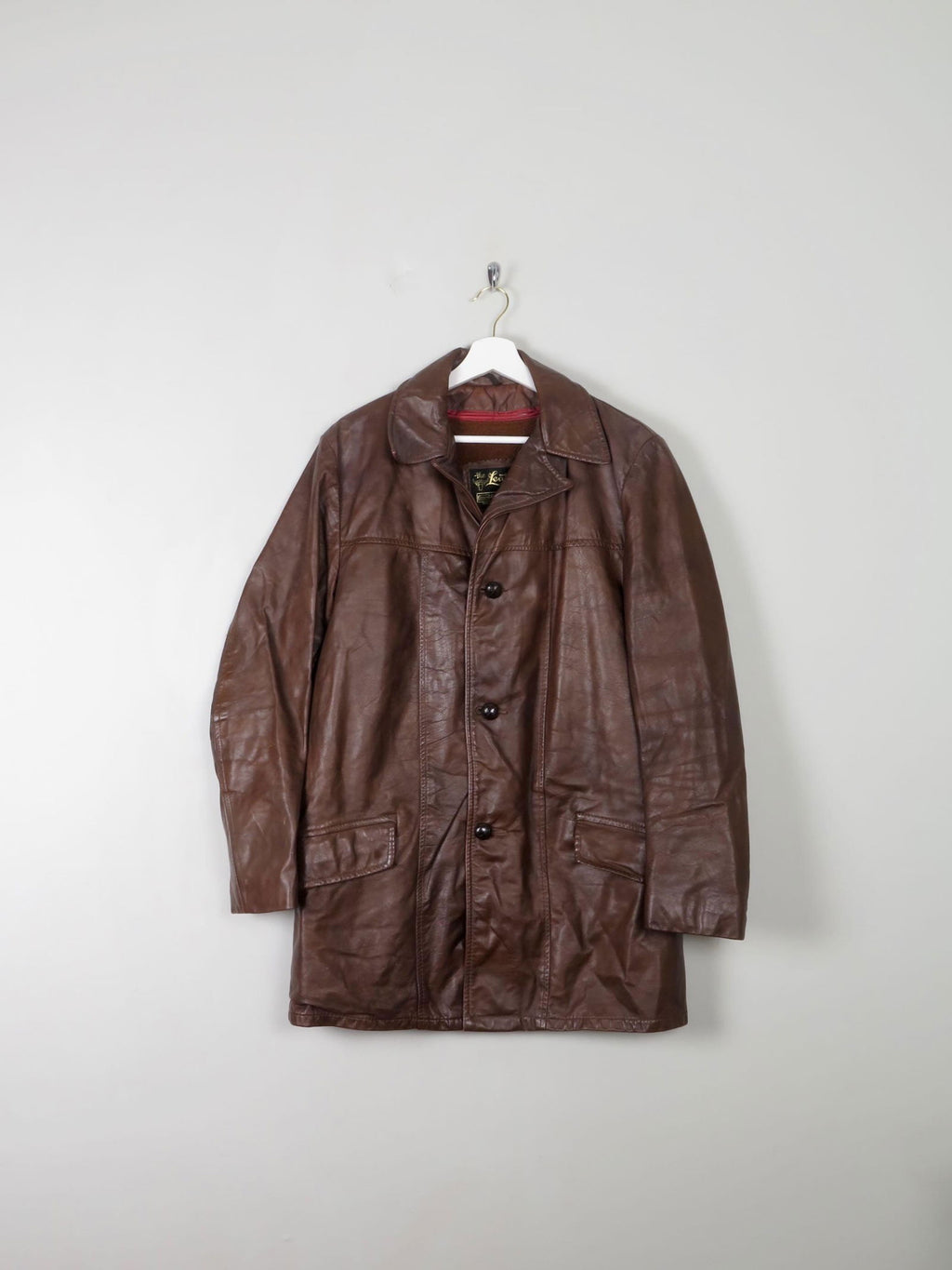 Men's Vintage Brown Leather 1970s Lined M - The Harlequin