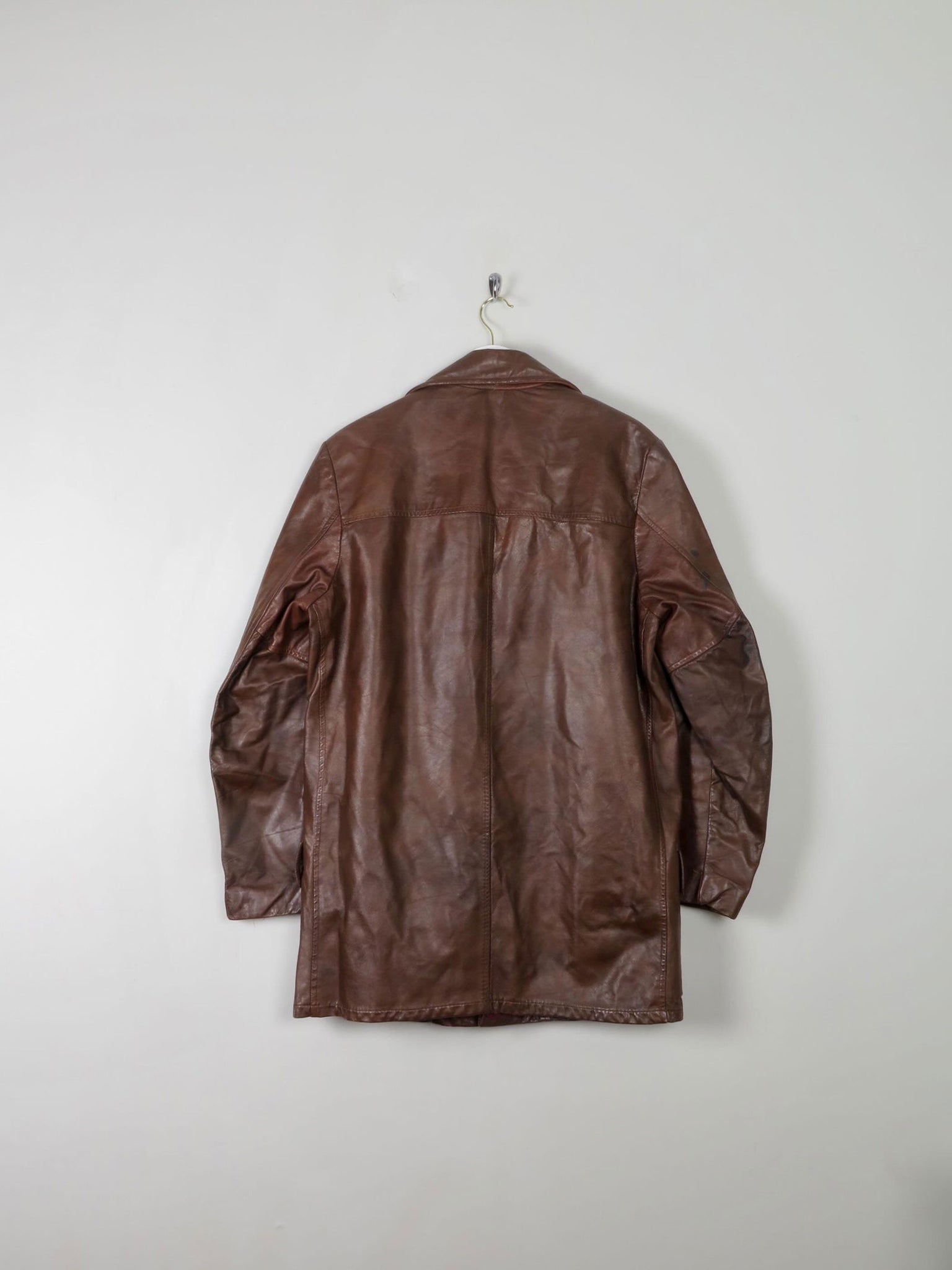 Men's Vintage Brown Leather 1970s Lined M - The Harlequin