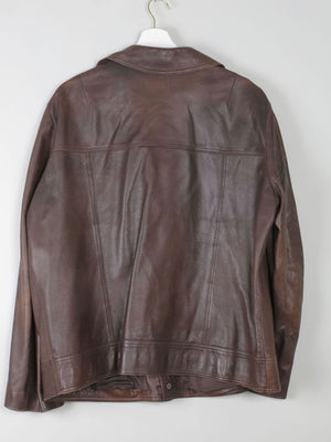 Men's Vintage Brown Leather Jacket L/XL - The Harlequin