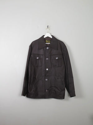 Men's Vintage Brown Leather Jacket L 44 - The Harlequin