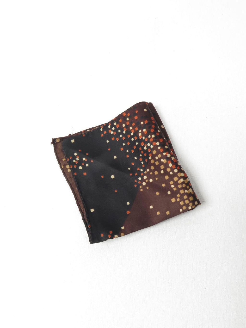 Men's Vintage Brown Printed Style Pocket Square - The Harlequin