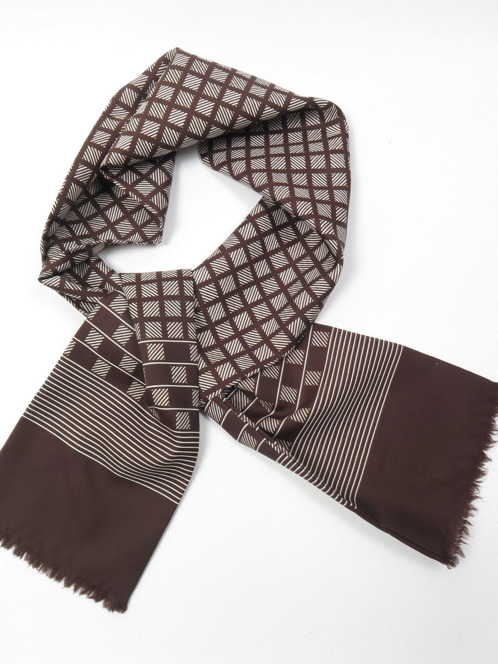 Men’s Vintage Brown Printed Vintage Scarf - The Harlequin