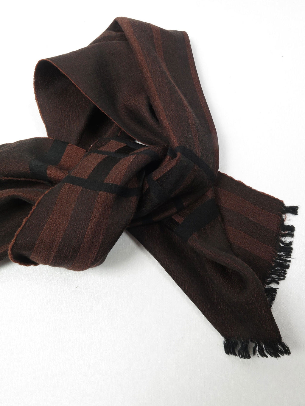 Men's Vintage Brown & Rust Scarf - The Harlequin