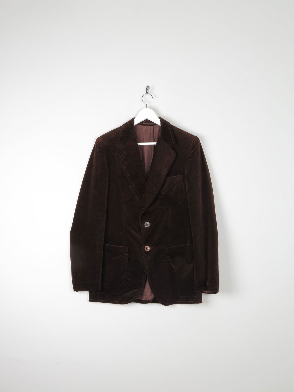 Men’s Vintage Brown Velvet Jacket 38" /S - The Harlequin