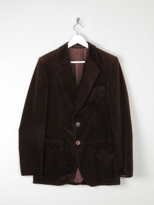 Men’s Vintage Brown Velvet Jacket 38" /S - The Harlequin