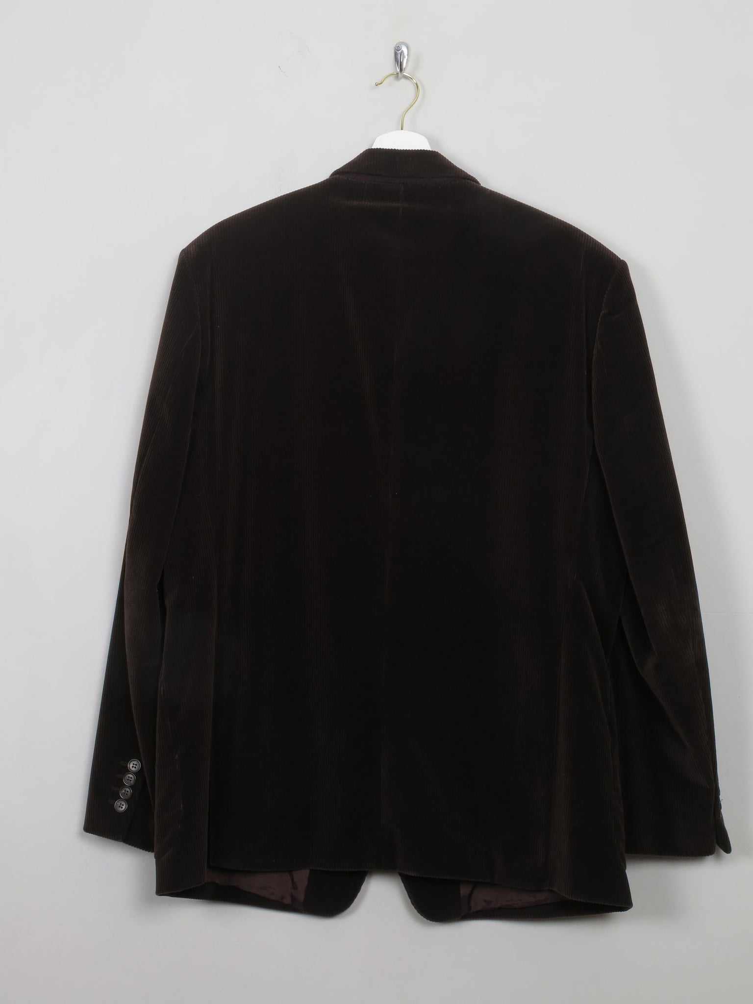 Men's Vintage Brown Velvet Jacket L - The Harlequin